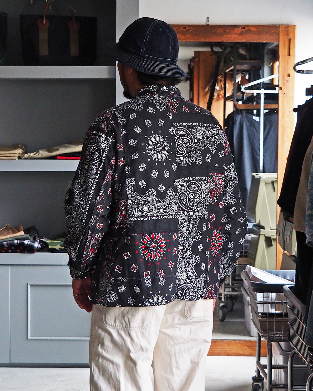redad レダッド made in USA Bandana Remake Coach Jacket Black C
