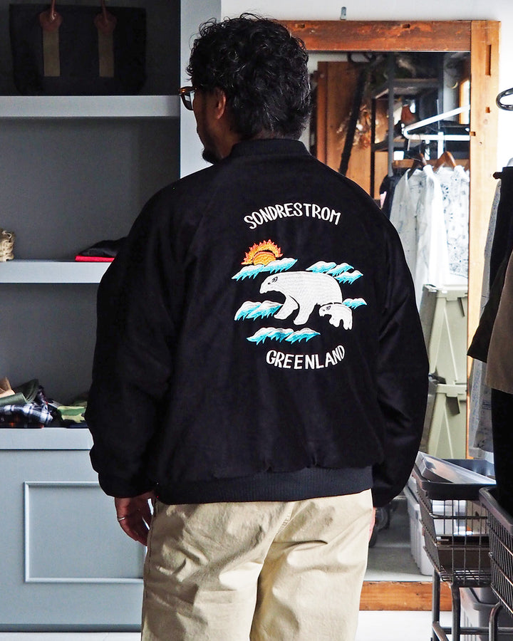 THRIFTY LOOK スリフティルック SONDRESTROM SOUVENIR PADDED BLOUSON Black×Green