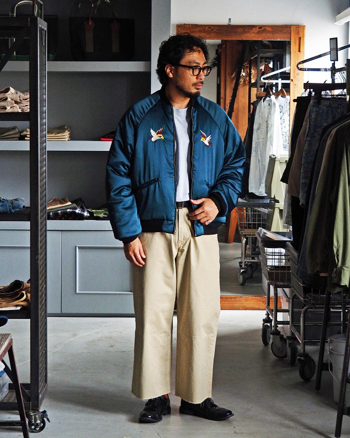 THRIFTY LOOK スリフティルック SONDRESTROM SOUVENIR PADDED BLOUSON Black×Green