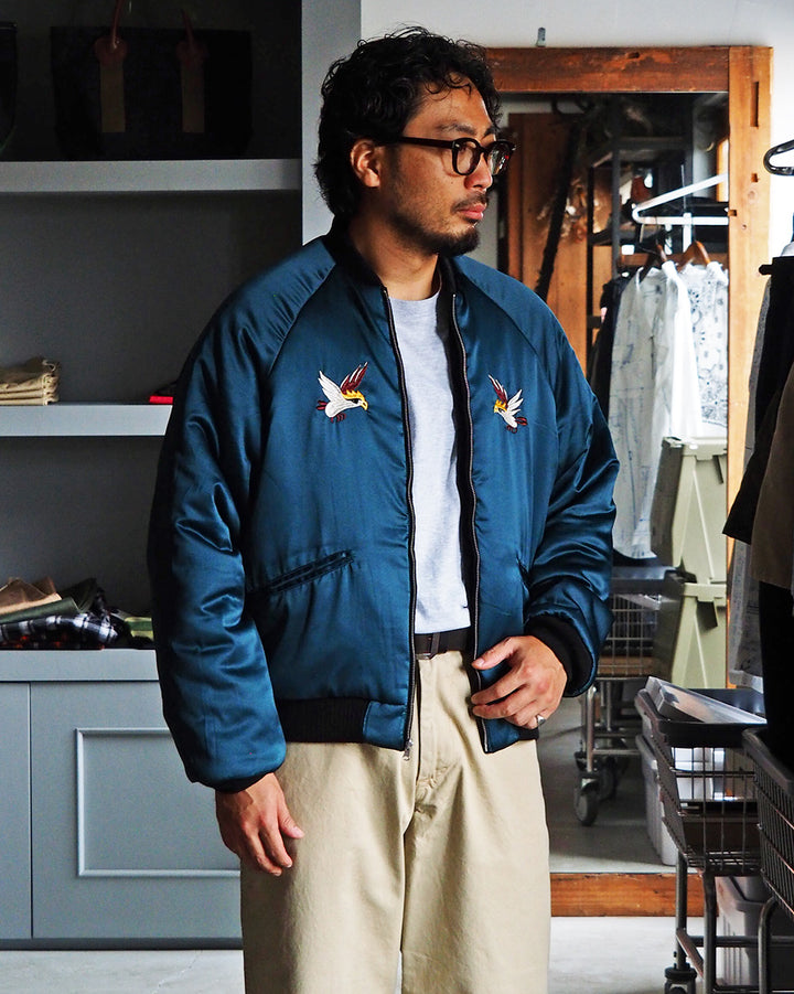 THRIFTY LOOK スリフティルック SONDRESTROM SOUVENIR PADDED BLOUSON Black×Green