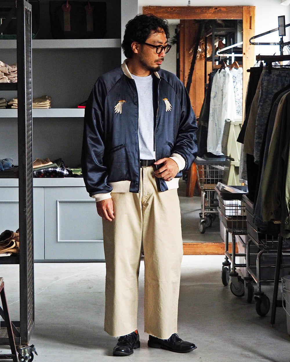 THRIFTY LOOK スリフティルック FRANCE SOUVENIR BLOUSON Navy×Navy