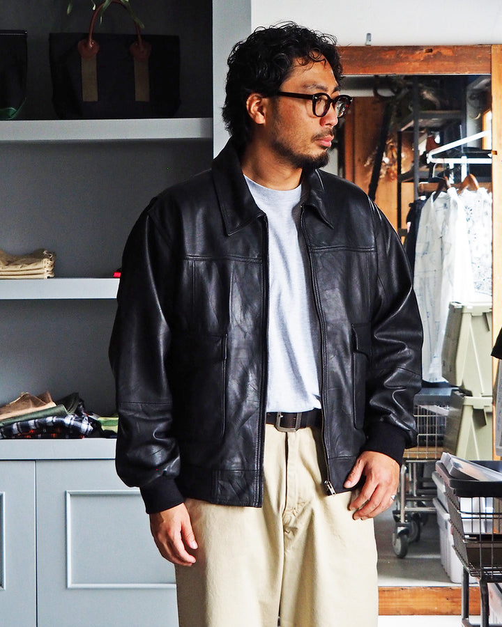 YOUSED ユーズド Remake Leather Urban Flight Jacket A-2 Black