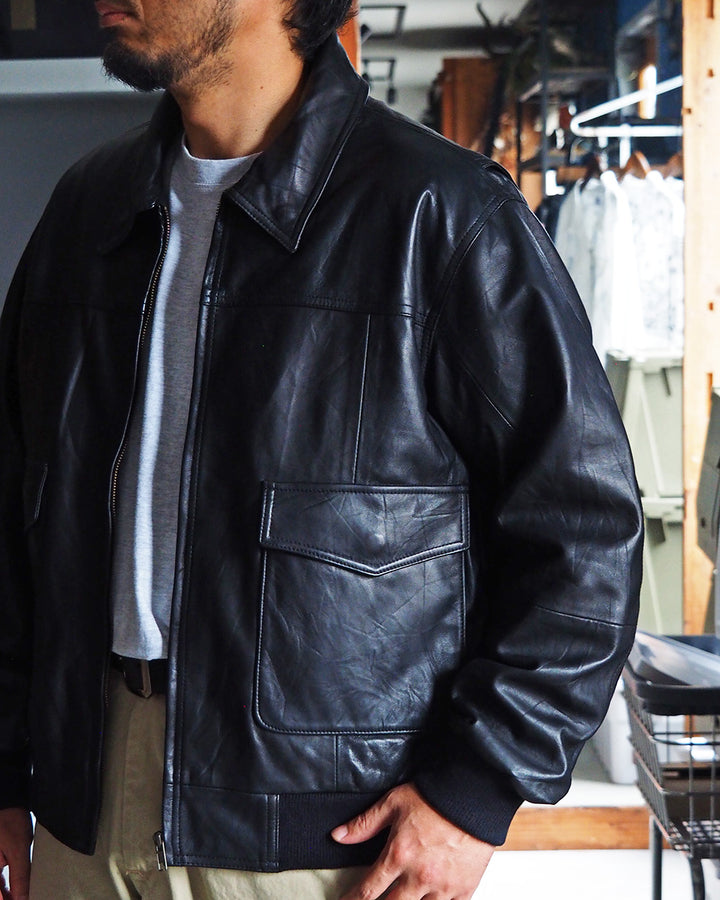 YOUSED ユーズド Remake Leather Urban Flight Jacket A-2 Black