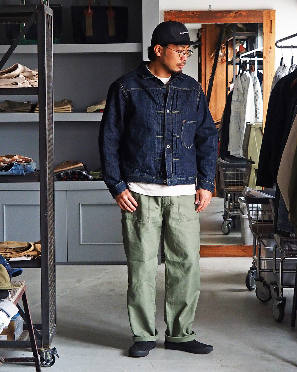 melple メイプル Carpenter Pants Olive