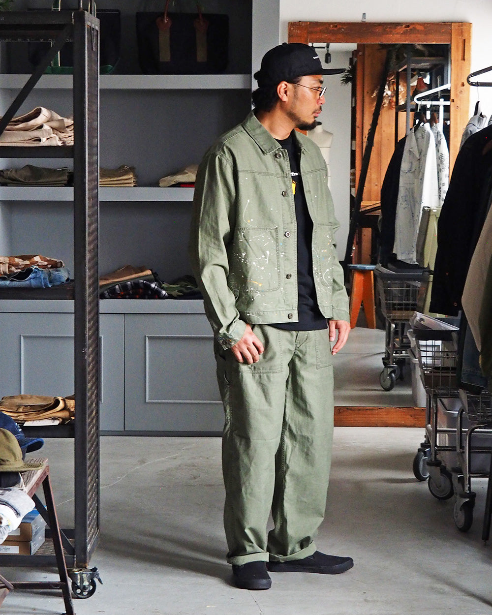 melple メイプル Carpenter Pants Olive