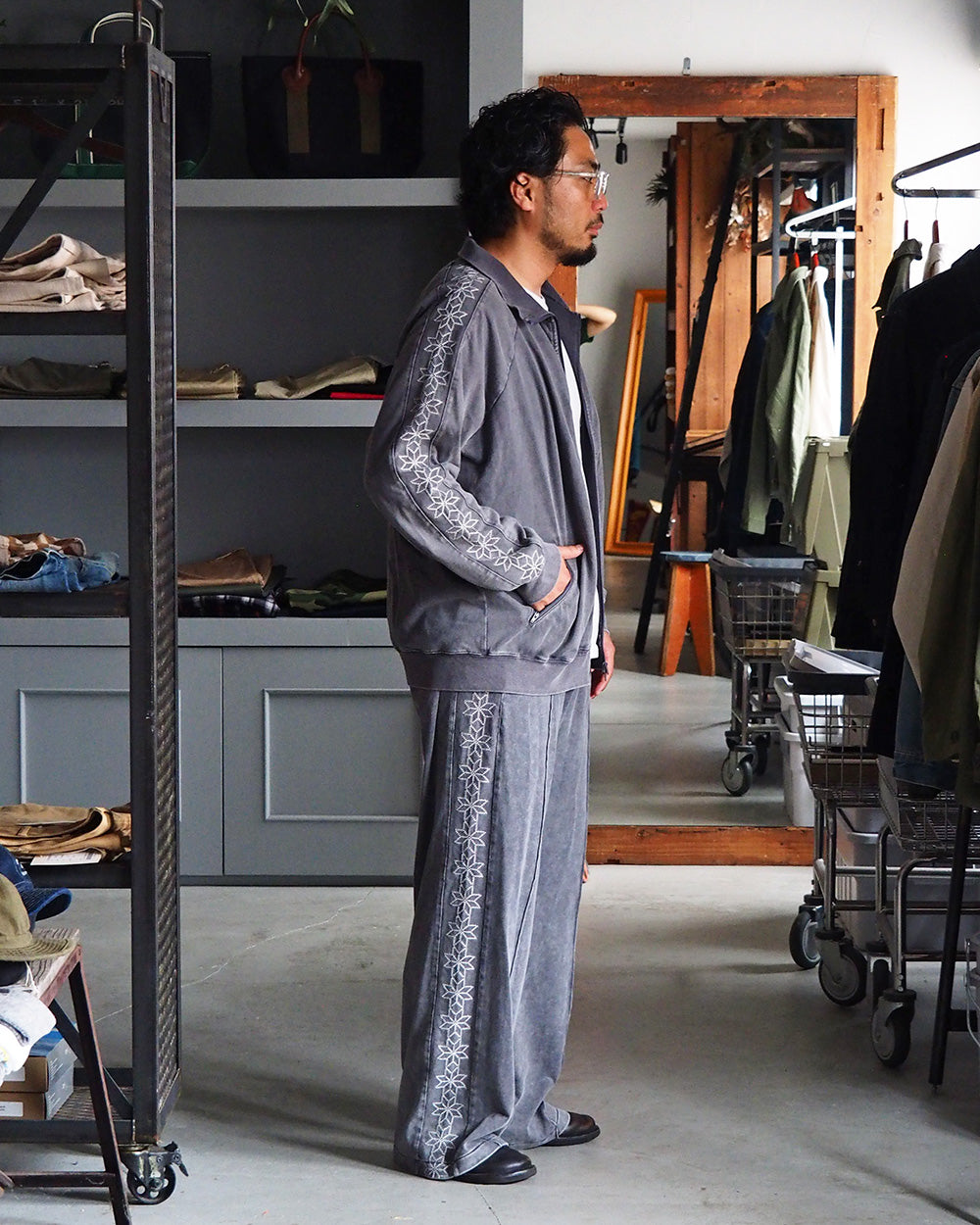 SUNNY SPORTS サニースポーツ Valero Star Track Pants Grey