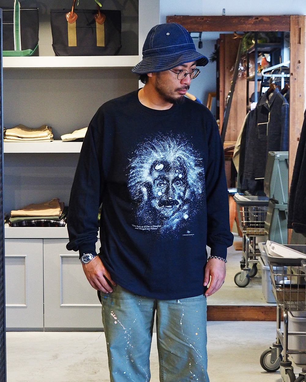 Cotton Expressions コットンエクスプレッション STARRY NIGHT L/S T-SHIRT Black