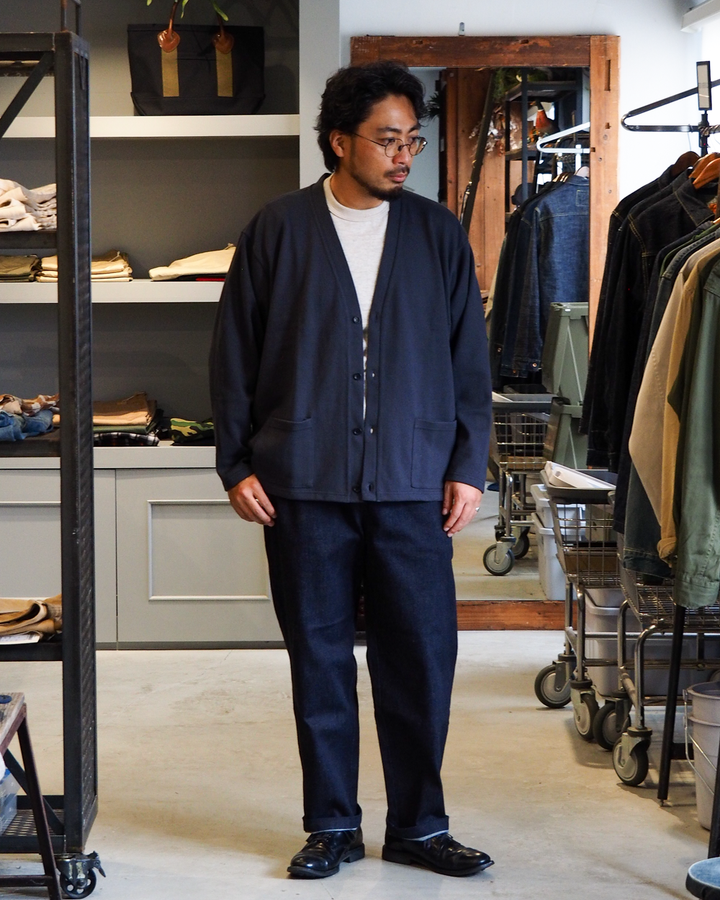 WORKERS Cotton Relax Cardigan, Fade Black