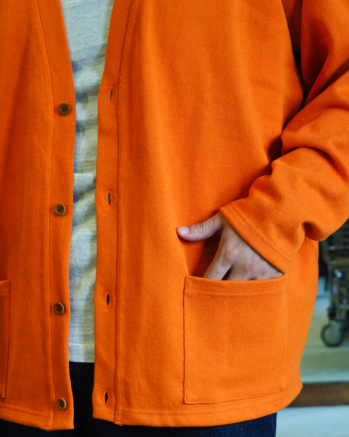 WORKERS Cotton Relax Cardigan, Orange