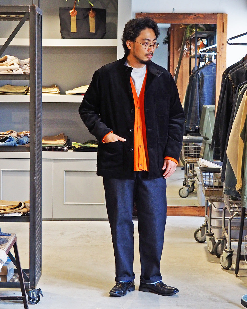 WORKERS ワーカーズ Forestier, Heavy Corduroy, Black