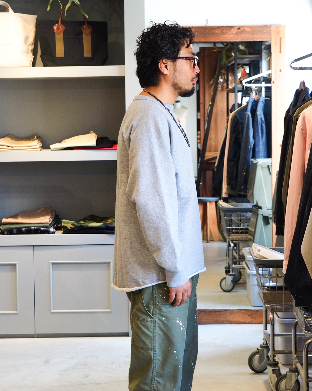 WALLA WALLA SPORT ワラワラスポーツ 13oz CREW SWEAT SHIRT Heather Grey