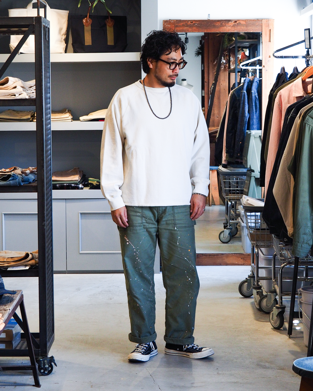 WALLA WALLA SPORT ワラワラスポーツ 13oz CREW SWEAT SHIRT Ivory