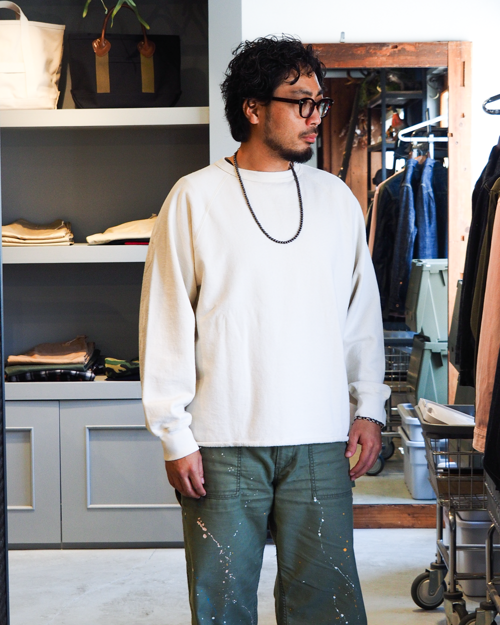 WALLA WALLA SPORT ワラワラスポーツ 13oz CREW SWEAT SHIRT Ivory