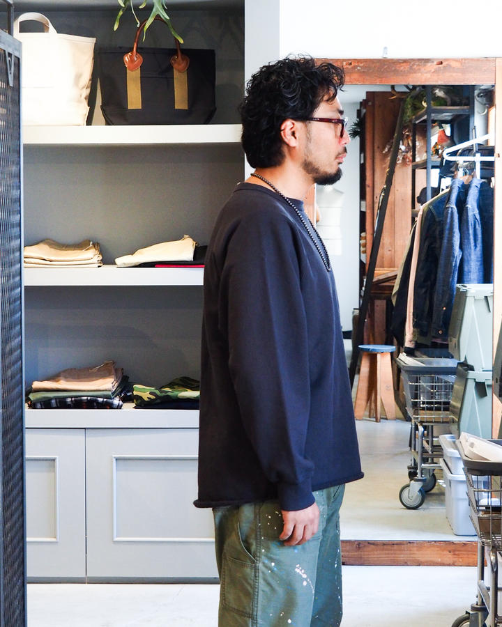 WALLA WALLA SPORT ワラワラスポーツ 13oz CREW SWEAT SHIRT Used Black