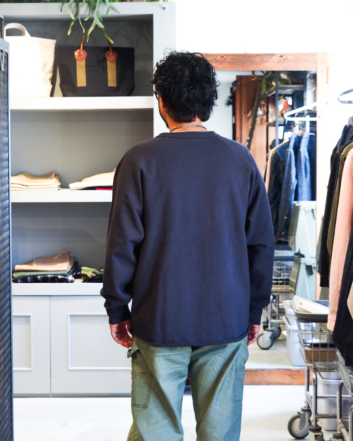 WALLA WALLA SPORT ワラワラスポーツ 13oz CREW SWEAT SHIRT Used Black