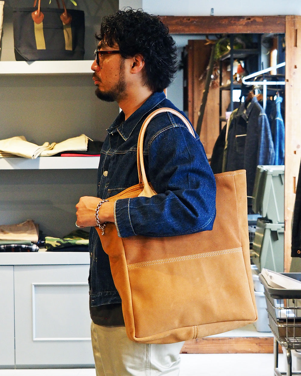 HERITAGE LEATHER ヘリテージレザー All Leather Tote Bag made in USA Sand Suede