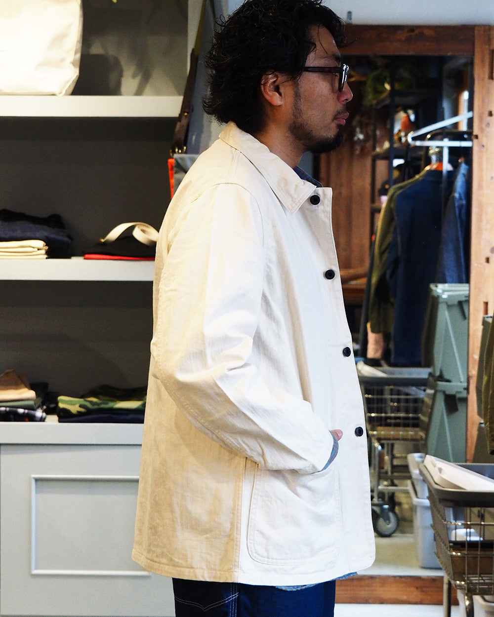 FOB factory エフオービーファクトリー F2472 N-3 UTILITY JACKET Ecru