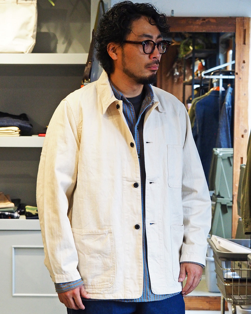 FOB factory エフオービーファクトリー F2472 N-3 UTILITY JACKET Ecru