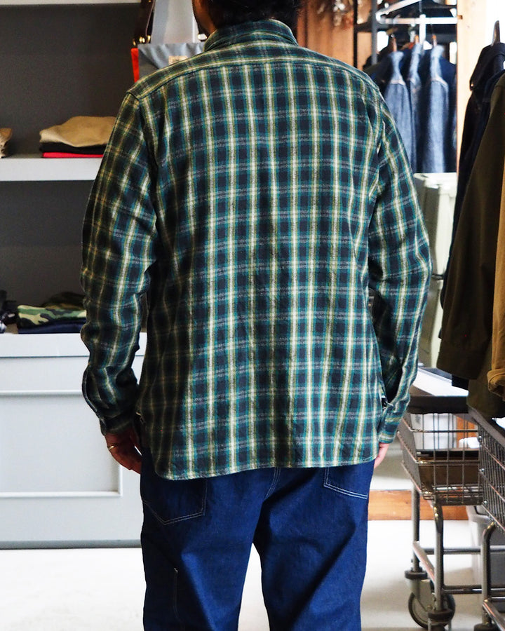 John Gluckow ジョンクラッコー JG-06-2 The Everyday Flannel Shirts Pattern E Dark Green One Wash