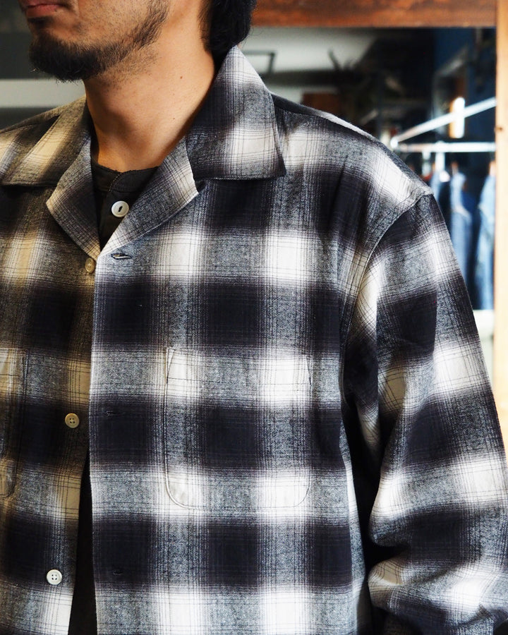FIVE BROTHER Five Brother Check One-up Collar Shirt Black
