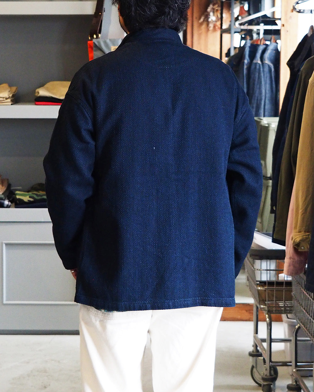 FOB FACTORY F2468 INDIGO SASHIKO JACKET