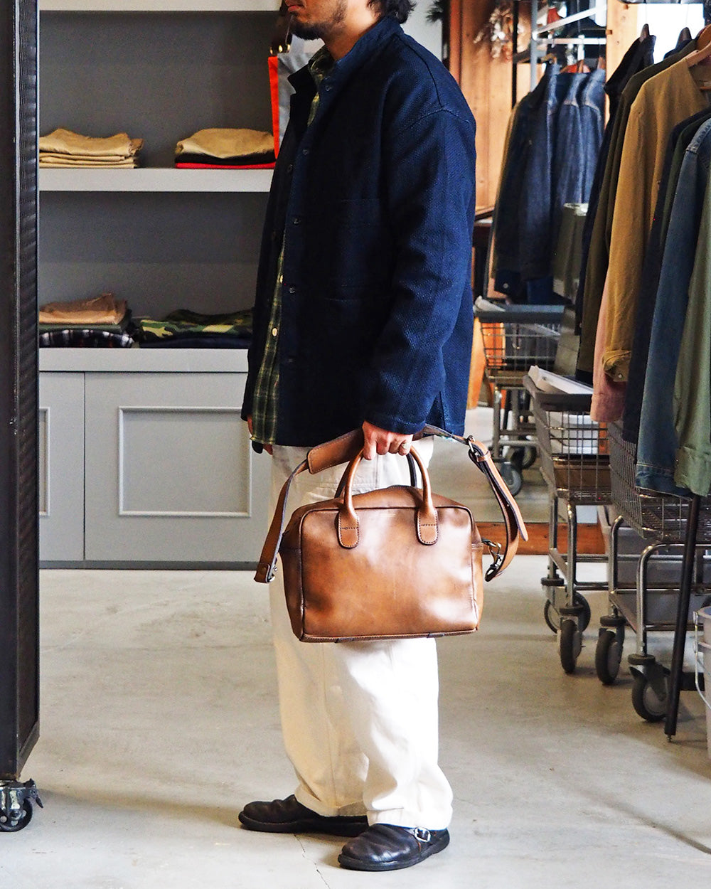 John Woodbridge &amp; Sons Makers ジョンウッドブリッジ 12inch Computer Bag with strap Brown