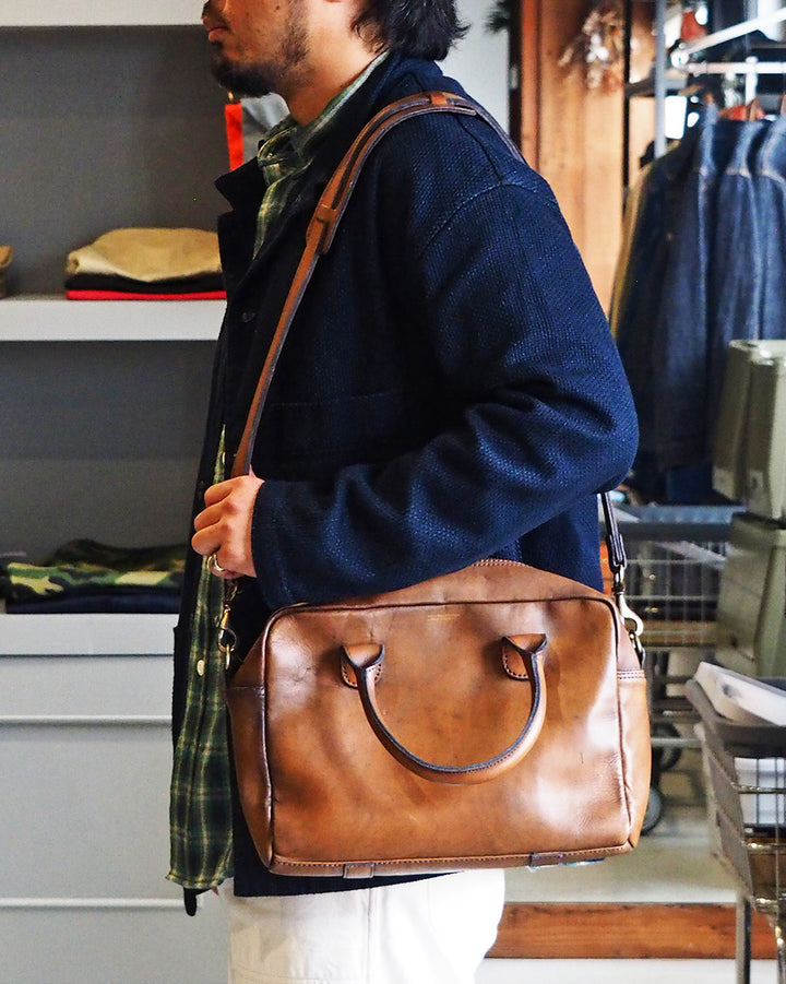 John Woodbridge &amp; Sons Makers ジョンウッドブリッジ 12inch Computer Bag with strap Brown