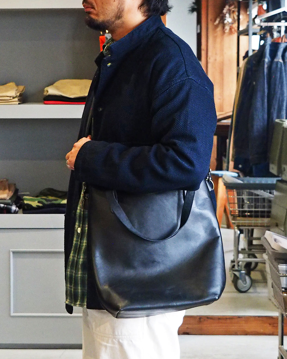 John Woodbridge &amp; Sons Makers ジョンウッドブリッジ Tote Bag Medium with strap Black