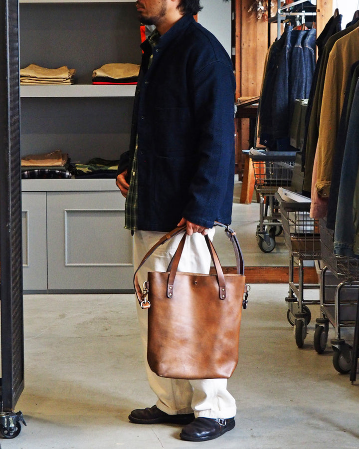 John Woodbridge &amp; Sons Makers ジョンウッドブリッジ Tote Bag Medium with strap Brown
