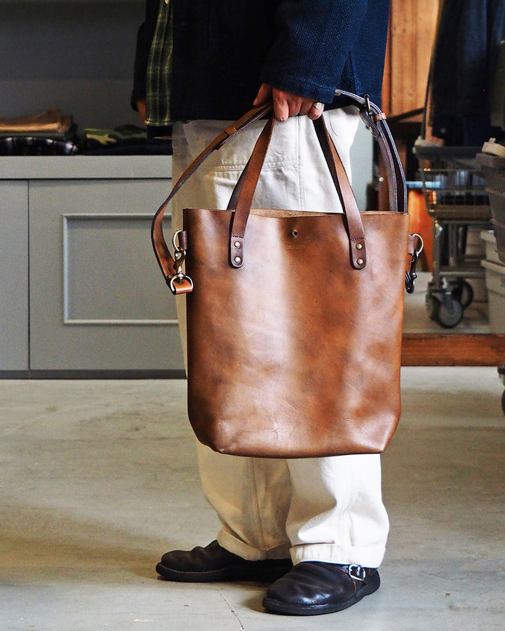 John Woodbridge &amp; Sons Makers ジョンウッドブリッジ Tote Bag Medium with strap Brown