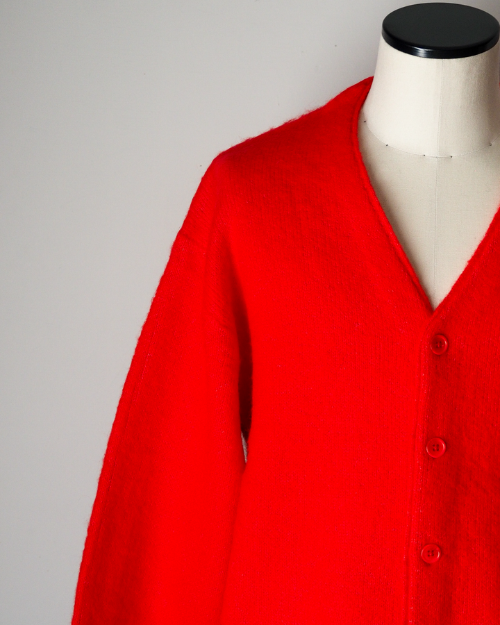 TOWN CRAFT タウンクラフト tc26f010 MOHAIR SHAGGY CARDIGAN Red