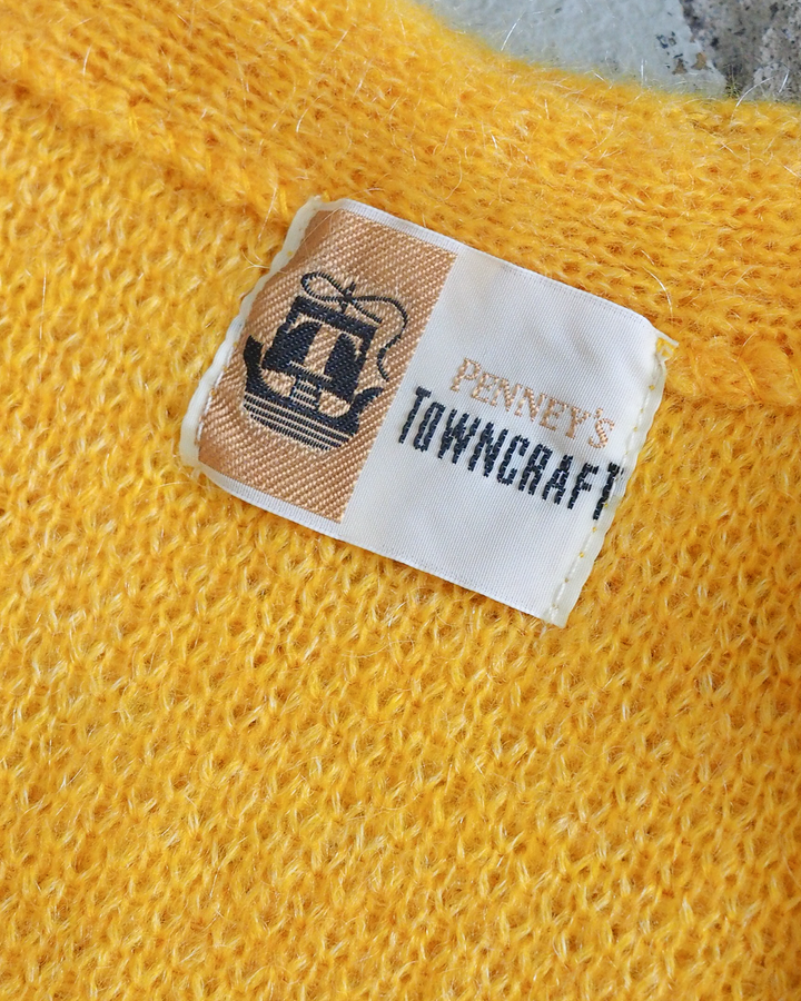 TOWN CRAFT タウンクラフト tc26f010 MOHAIR SHAGGY CARDIGAN Yellow