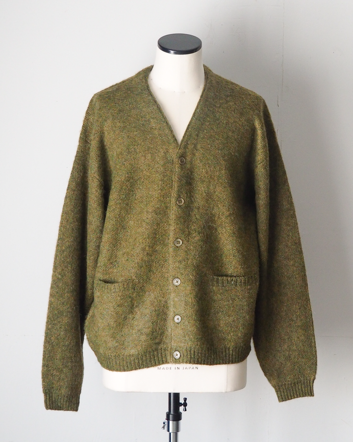 TOWN CRAFT タウンクラフト tc26f010 MOHAIR SHAGGY CARDIGAN Olive