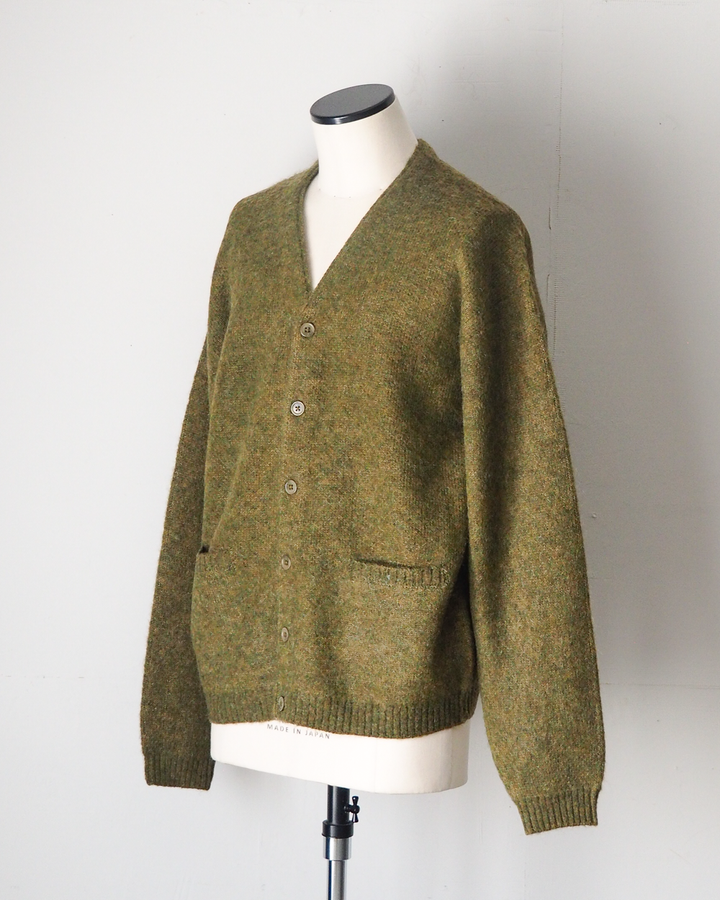 TOWN CRAFT タウンクラフト tc26f010 MOHAIR SHAGGY CARDIGAN Olive