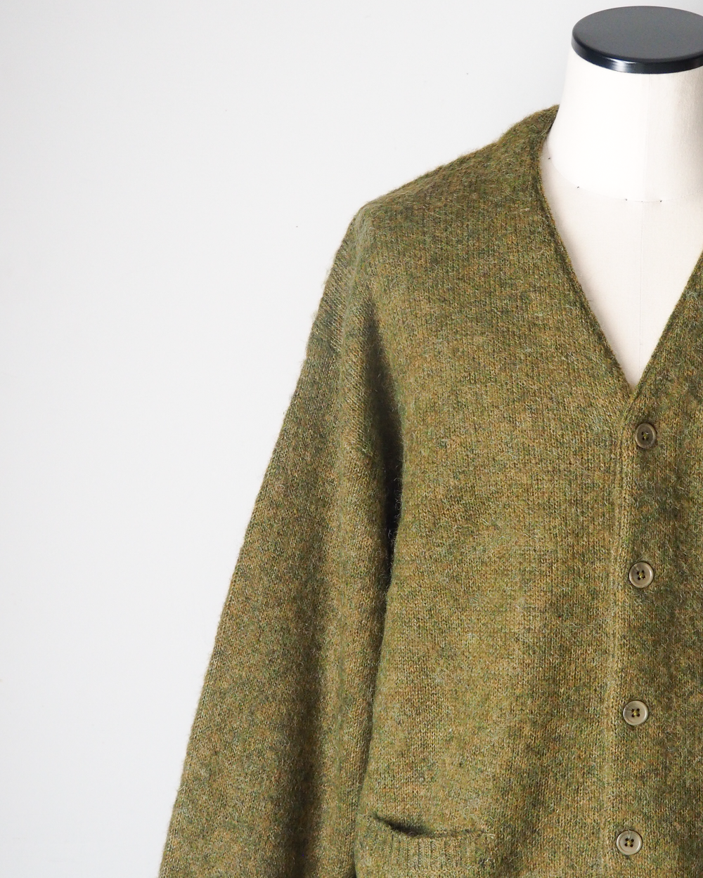 TOWN CRAFT タウンクラフト tc26f010 MOHAIR SHAGGY CARDIGAN Olive