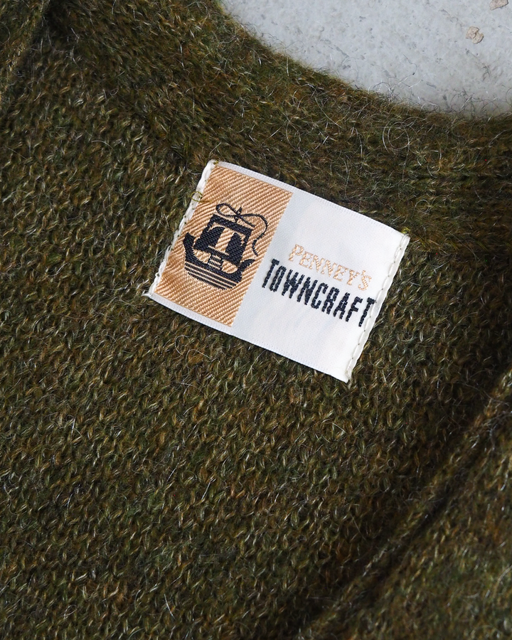 TOWN CRAFT タウンクラフト tc26f010 MOHAIR SHAGGY CARDIGAN Olive