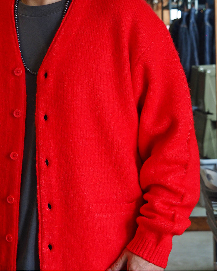 TOWN CRAFT タウンクラフト tc26f010 MOHAIR SHAGGY CARDIGAN Red