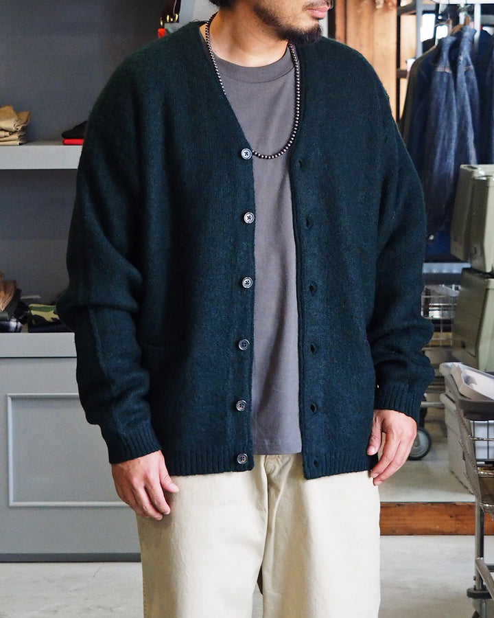 TOWN CRAFT タウンクラフト tc26f010 MOHAIR SHAGGY CARDIGAN Green