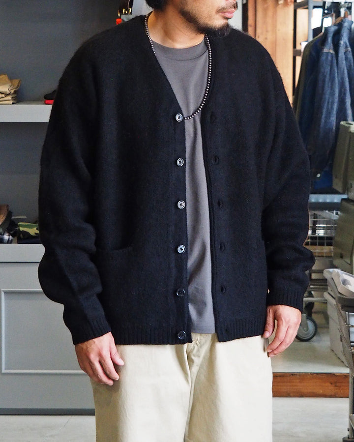 TOWN CRAFT タウンクラフト tc26f010 MOHAIR SHAGGY CARDIGAN Black