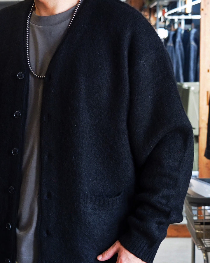 TOWN CRAFT タウンクラフト tc26f010 MOHAIR SHAGGY CARDIGAN Black