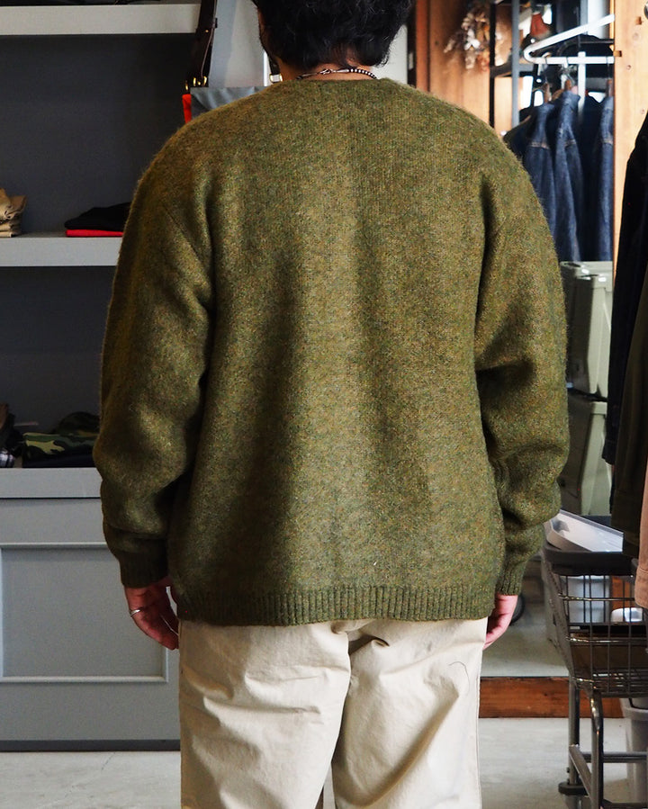 TOWN CRAFT タウンクラフト tc26f010 MOHAIR SHAGGY CARDIGAN Olive
