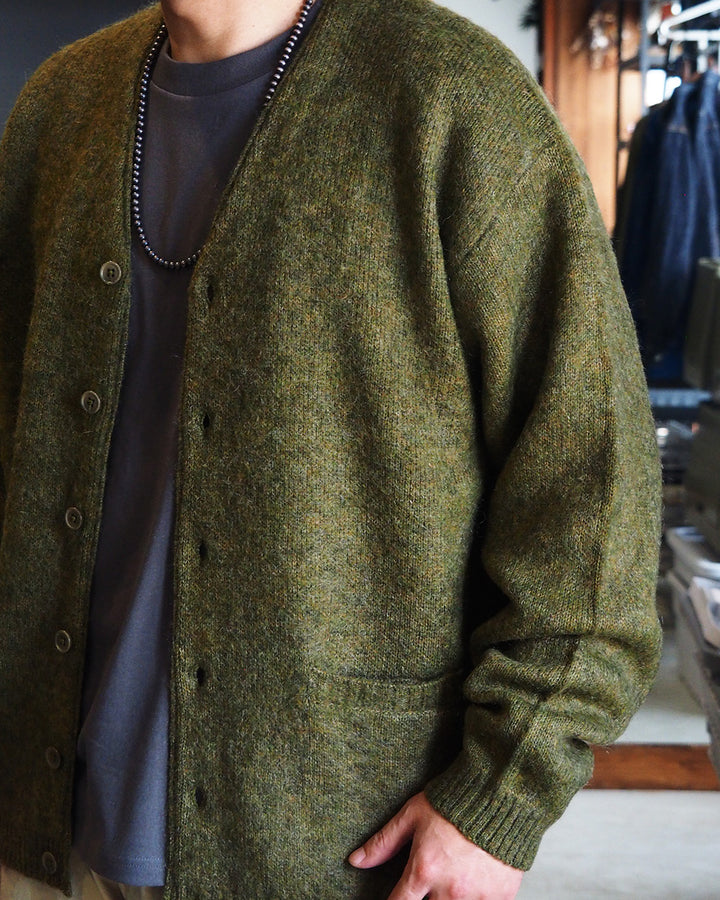 TOWN CRAFT タウンクラフト tc26f010 MOHAIR SHAGGY CARDIGAN Olive