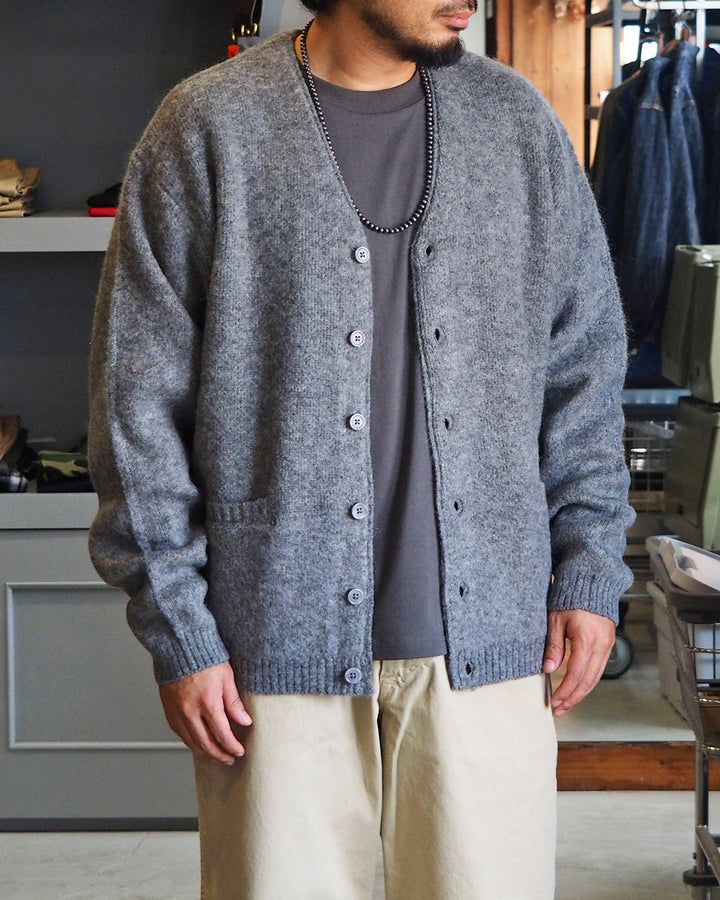 TOWN CRAFT タウンクラフト tc26f010 MOHAIR SHAGGY CARDIGAN Grey
