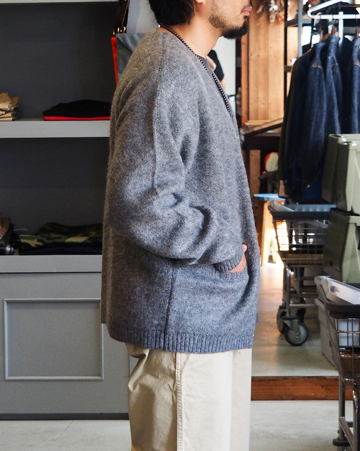 TOWN CRAFT タウンクラフト tc26f010 MOHAIR SHAGGY CARDIGAN Grey