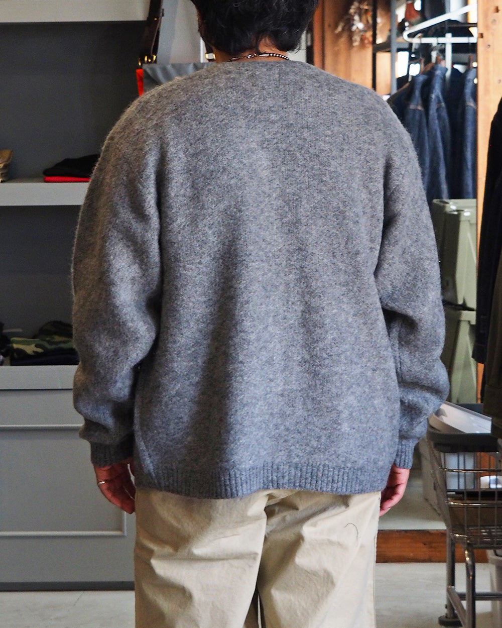TOWN CRAFT タウンクラフト tc26f010 MOHAIR SHAGGY CARDIGAN Grey