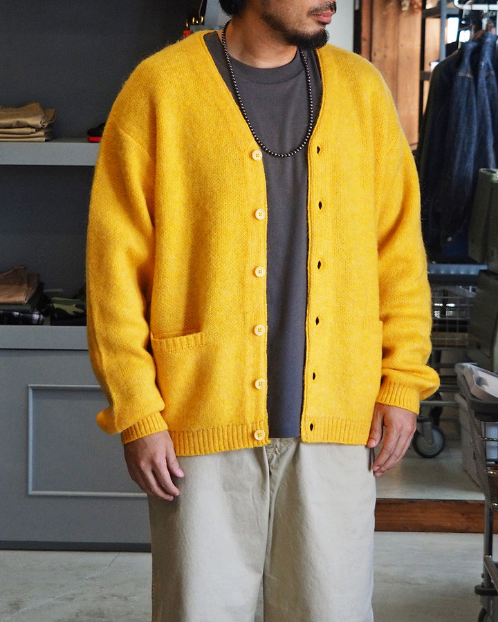 TOWN CRAFT タウンクラフト tc26f010 MOHAIR SHAGGY CARDIGAN Yellow