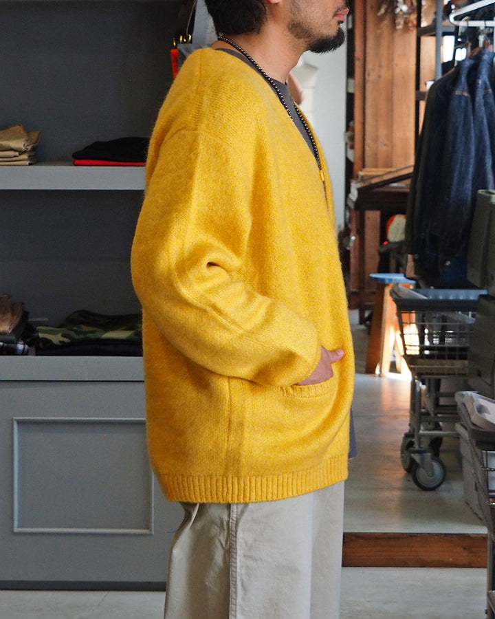 TOWN CRAFT タウンクラフト tc26f010 MOHAIR SHAGGY CARDIGAN Yellow