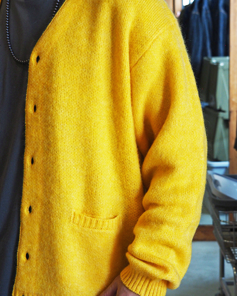 TOWN CRAFT タウンクラフト tc26f010 MOHAIR SHAGGY CARDIGAN Yellow