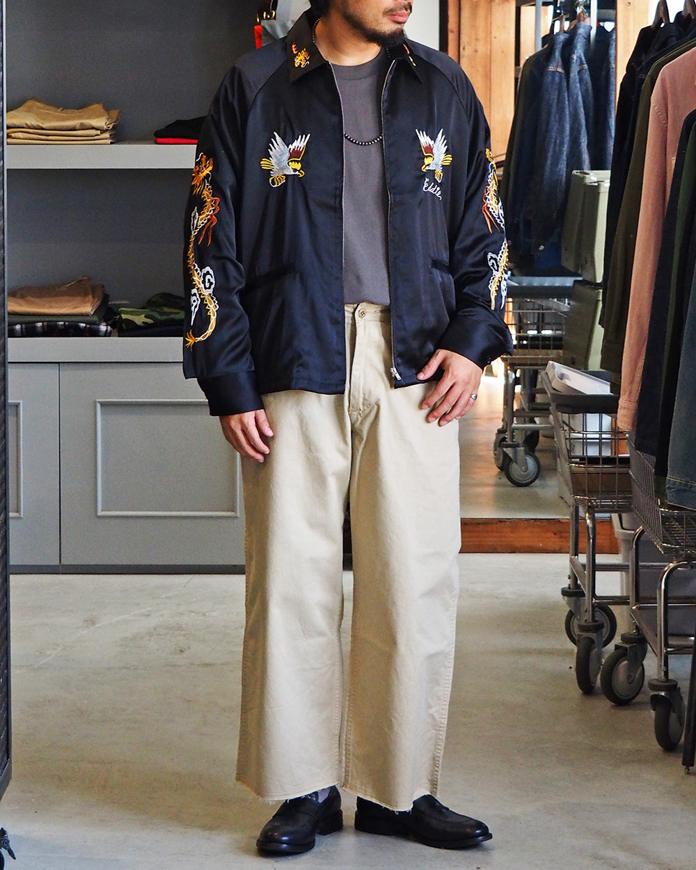 THRIFTY LOOK スリフティルック THRIFTY LOOK / OKINAWA SOUVENIR JACKET BLACK SATIN