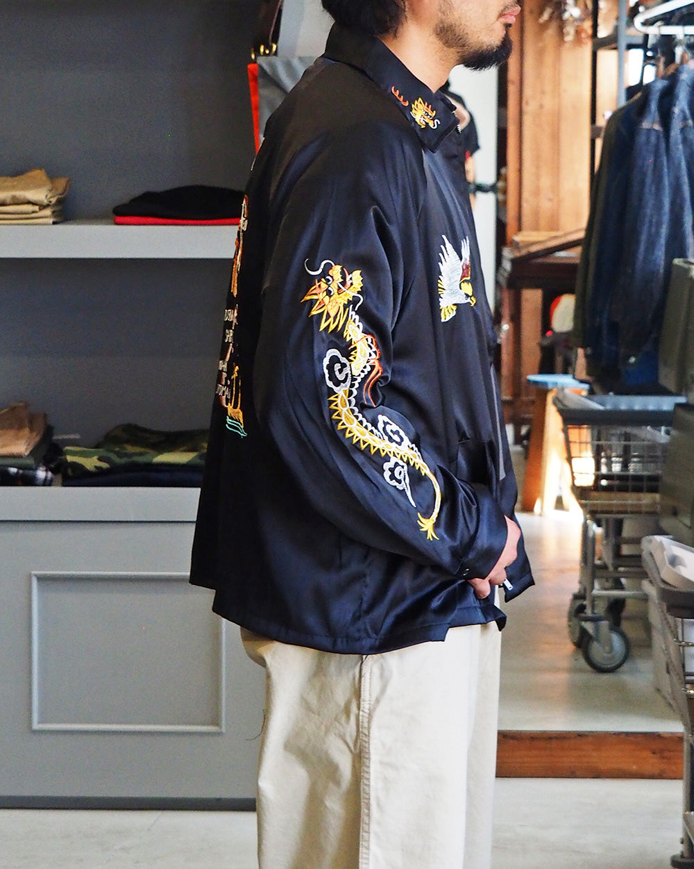 THRIFTY LOOK スリフティルック THRIFTY LOOK / OKINAWA SOUVENIR JACKET BLACK SATIN